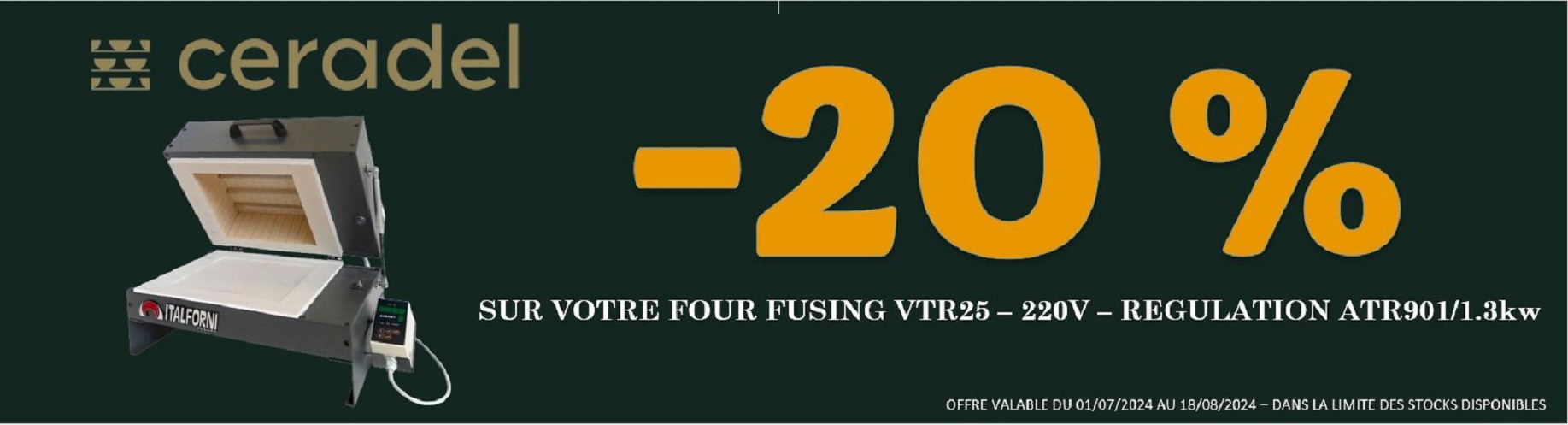 20% sur four verre VTR25